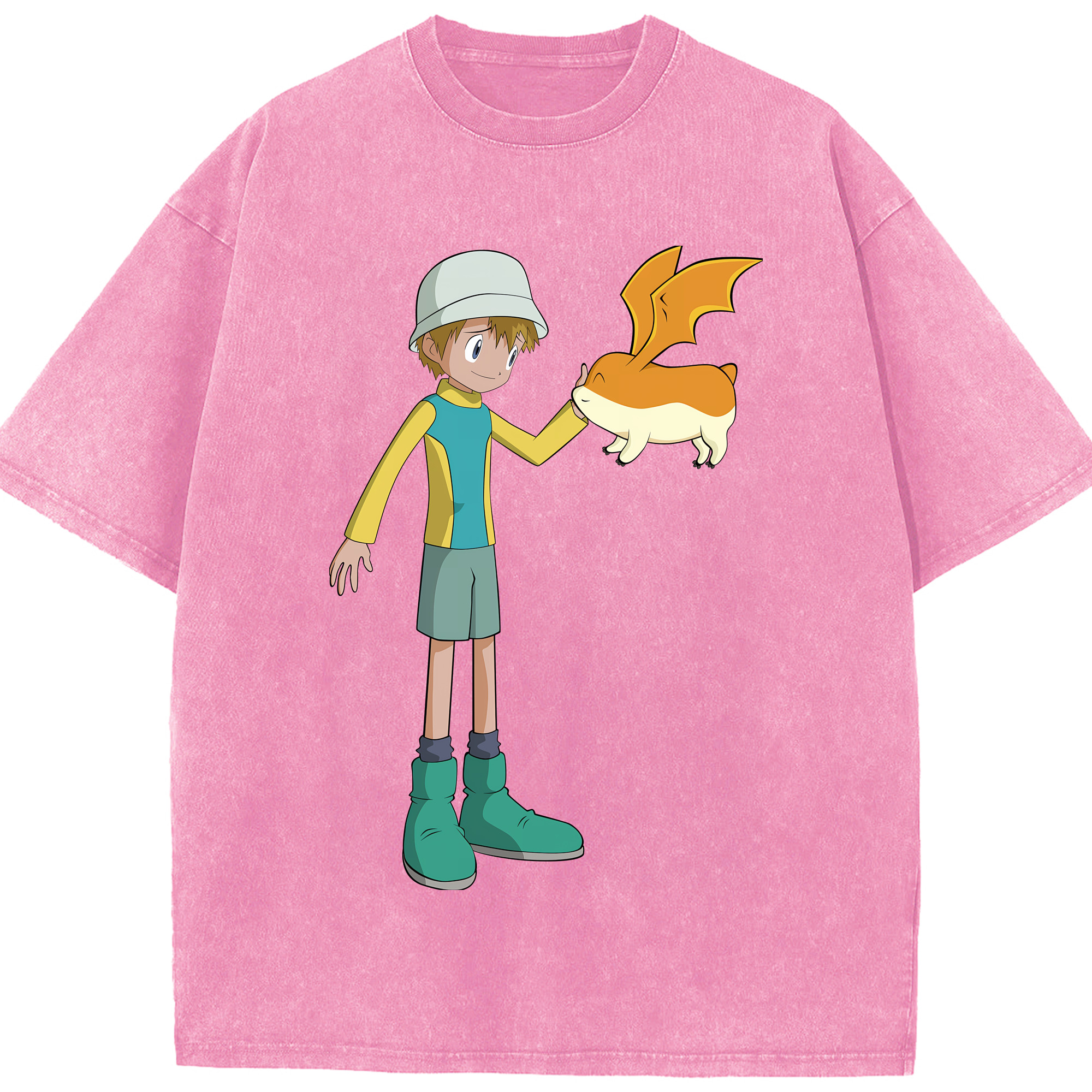 （画像用） Digimon デジタルモンスター/デジモン 綿100% ヴィンテージ風 半袖Tシャツ（フロントプリント）